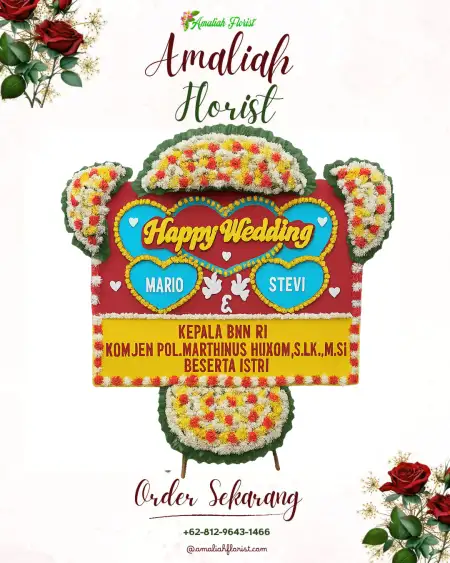 Papan Bunga Pernikahan Gedung Wedding Bojonggede